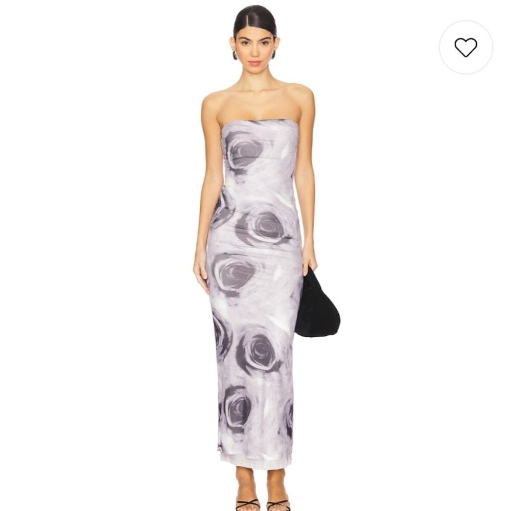NWT MORE TO COME Oksana Gown Black Floral Dress Size S